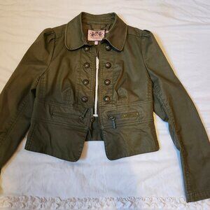 the Y2K-inspired Juicy Couture Military Cropped Jacket size Medium